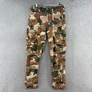 Anthropologie Camo Utility Cargo Pants Size 26 | Cotton Linen Blend Slim